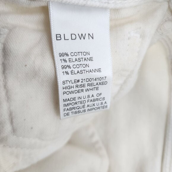 BLDWN Jeans High Rise Relaxed Powder‎ White Womens Size 28 - Picture 9 of 14